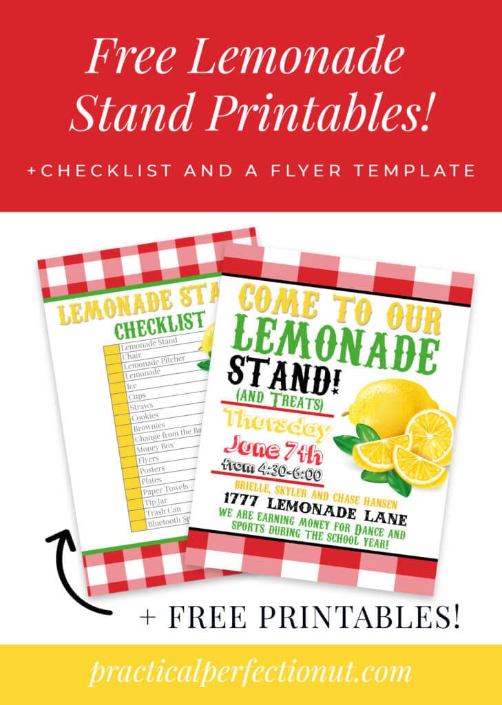 Kids lemonade stand free printable checklist