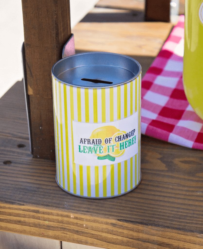 kids lemonade stand change jar