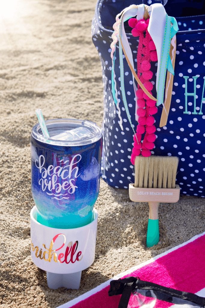 organized beach bag