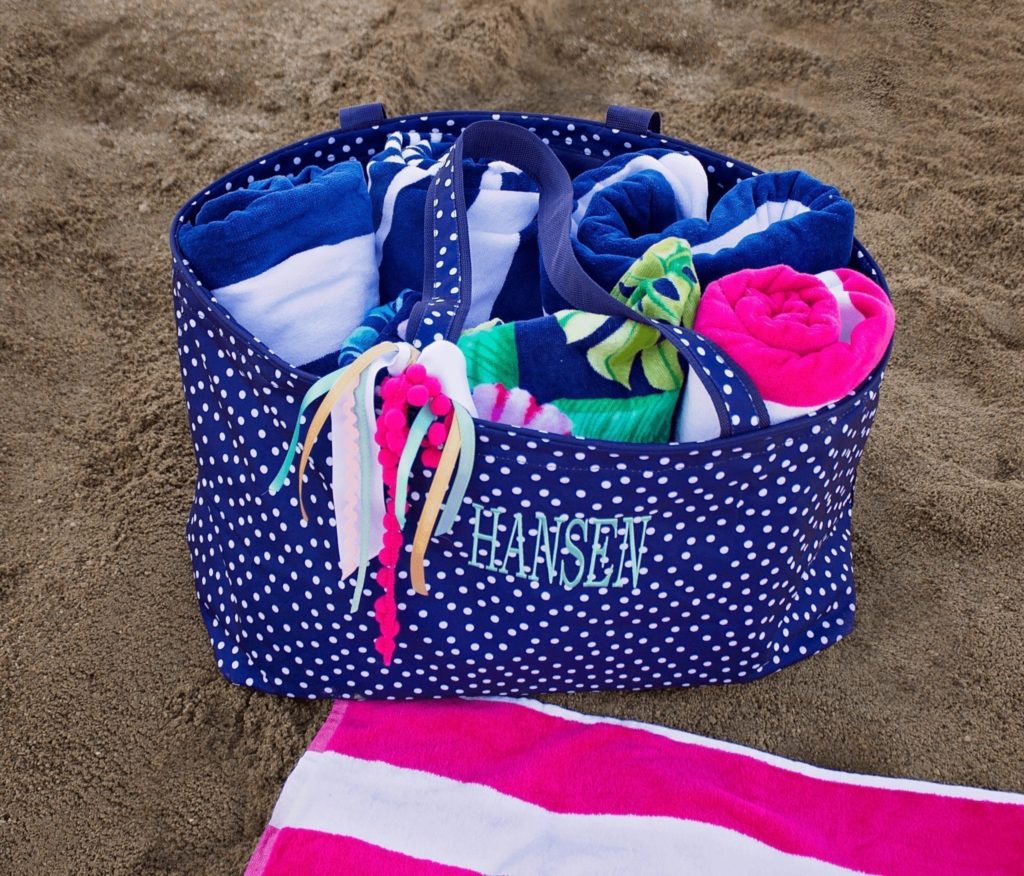 organized beach bag
