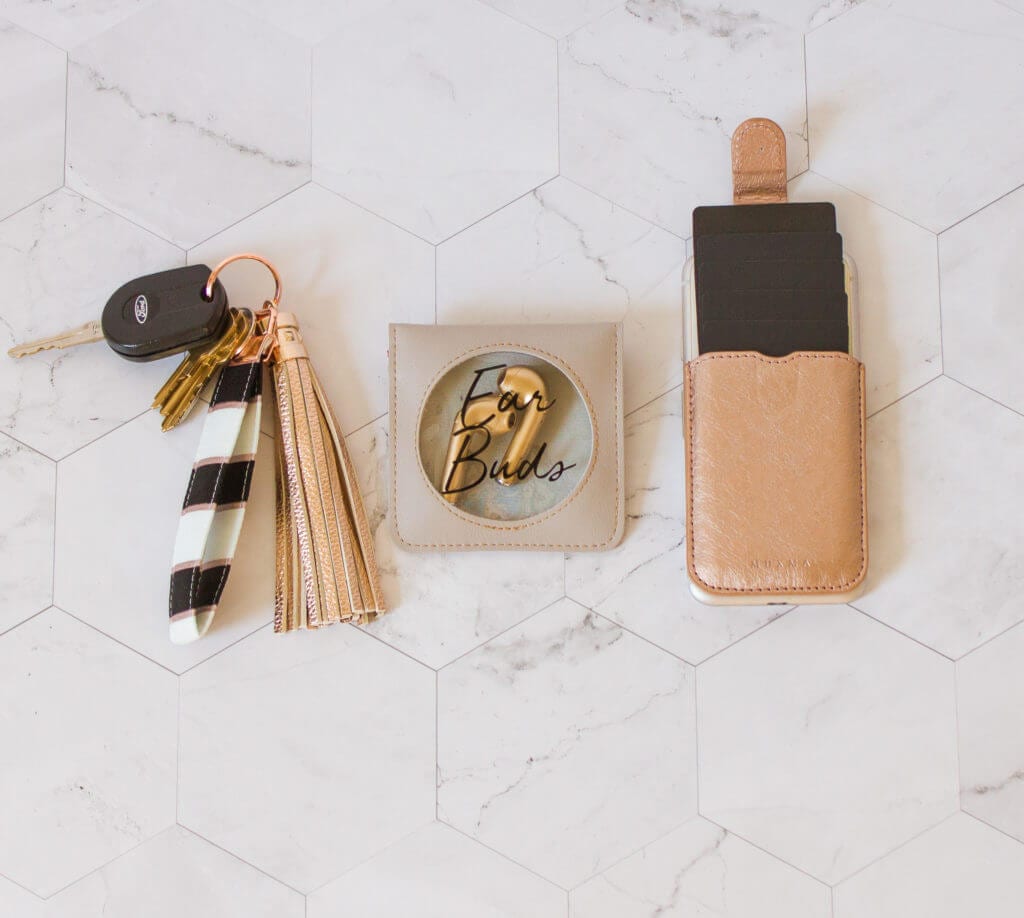 Rose-Gold Key Fob Keychain phone wallet