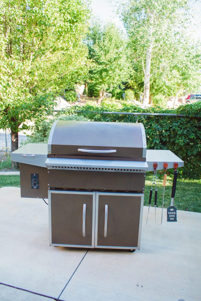 Summer outdoor grilling station traeger