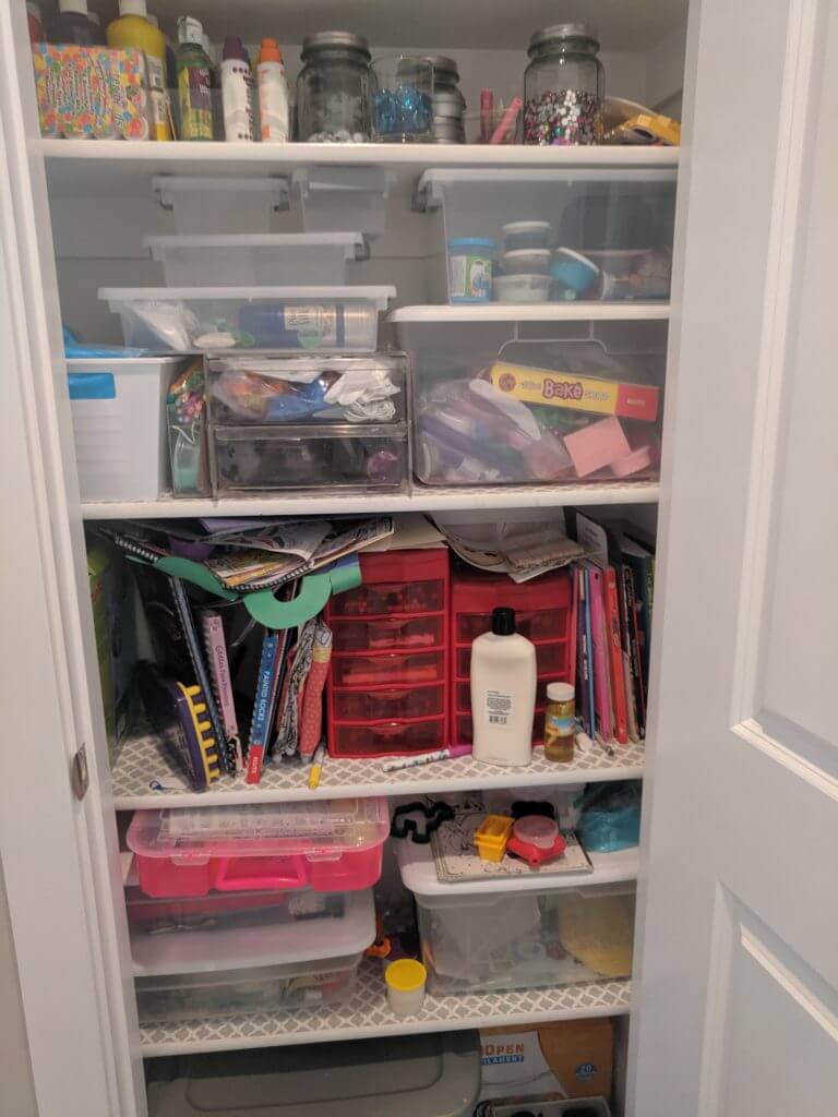 Kids Craft Organization: Art Room Craft Closet Storage - Caitlin Marie  Design