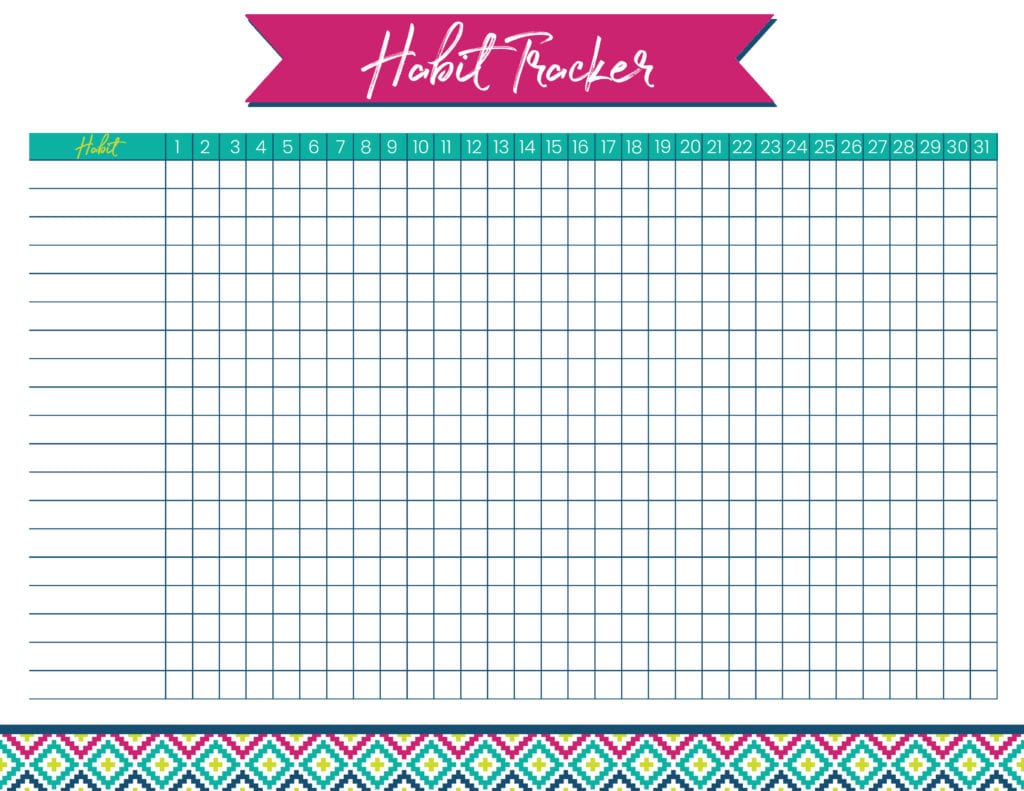 Habit Tracker Free Printable Idea