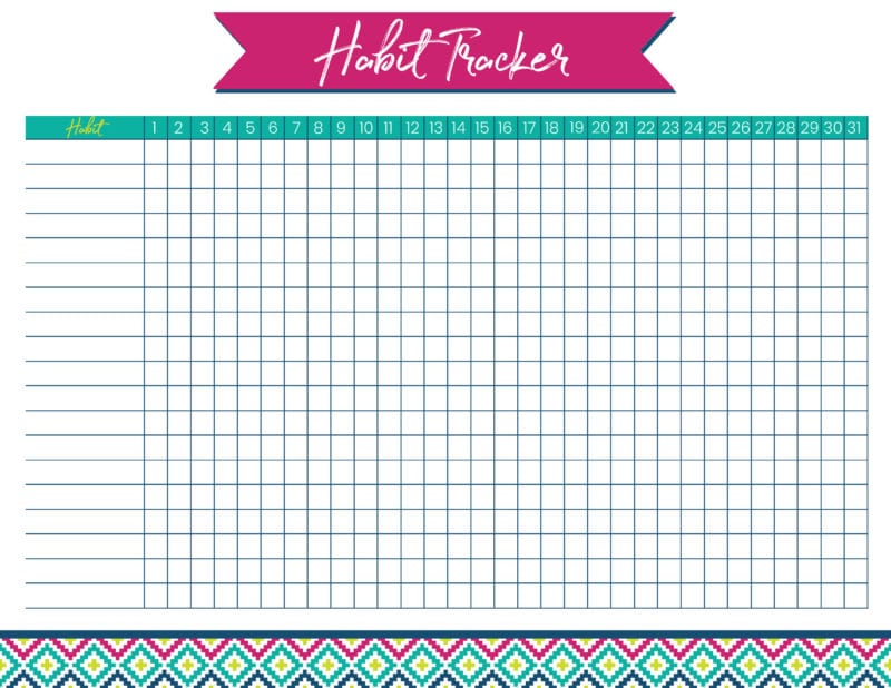 Habit Tracker Printable and Tips to Creating a Better You - Practical ...