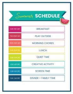 How to Create a Summer Schedule for Kids - Practical Perfection