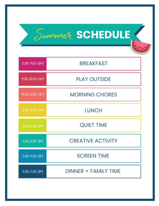 How to Create a Summer Schedule for Kids - Practical Perfection