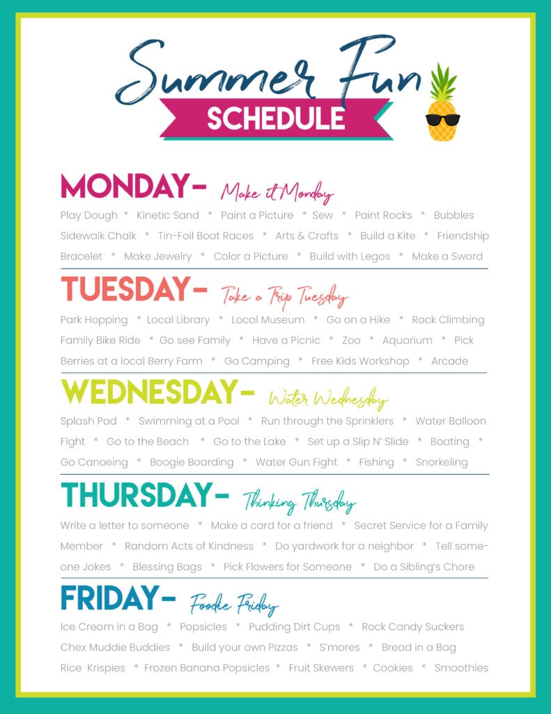 How to Create a Summer Schedule for Kids - Practical Perfection