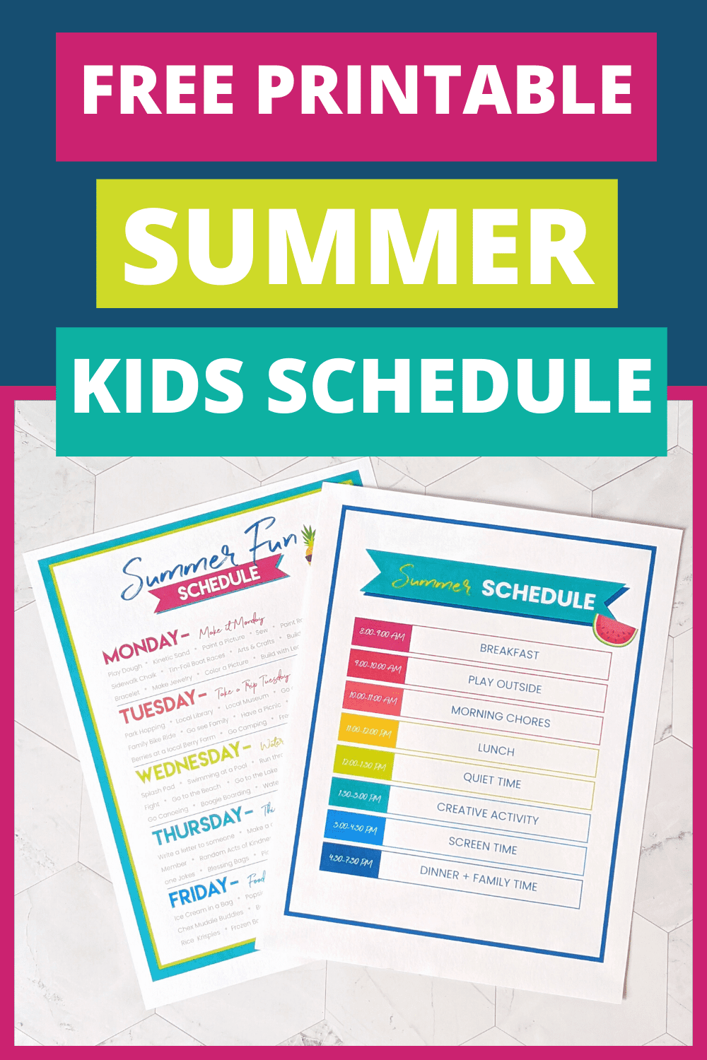 How to Create a Summer Schedule for Kids - Practical Perfection