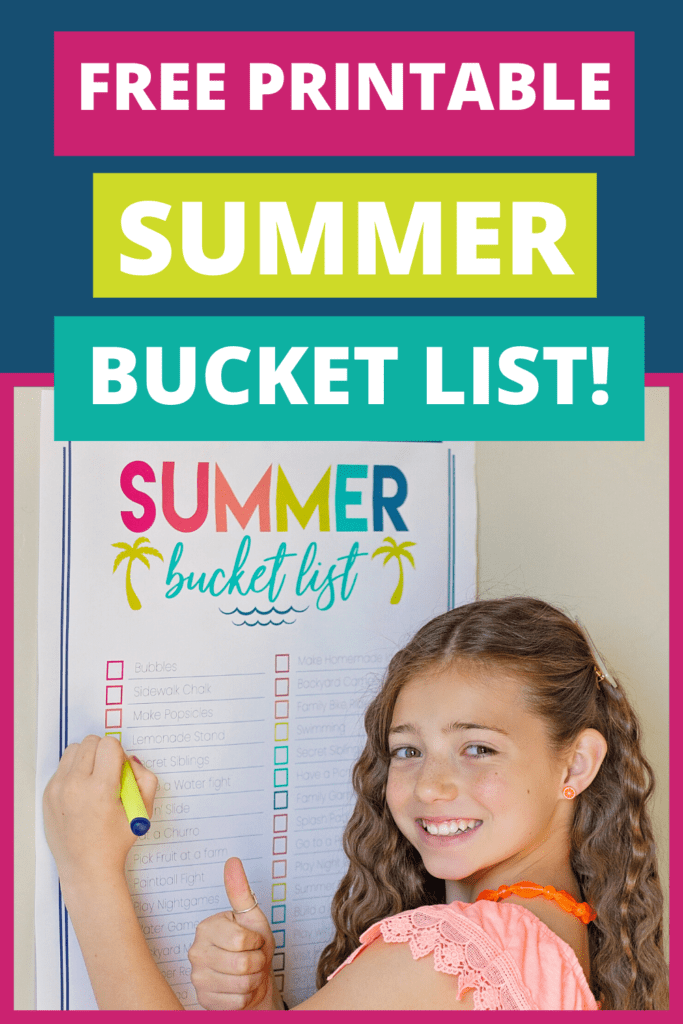 kids summer activities bucket list