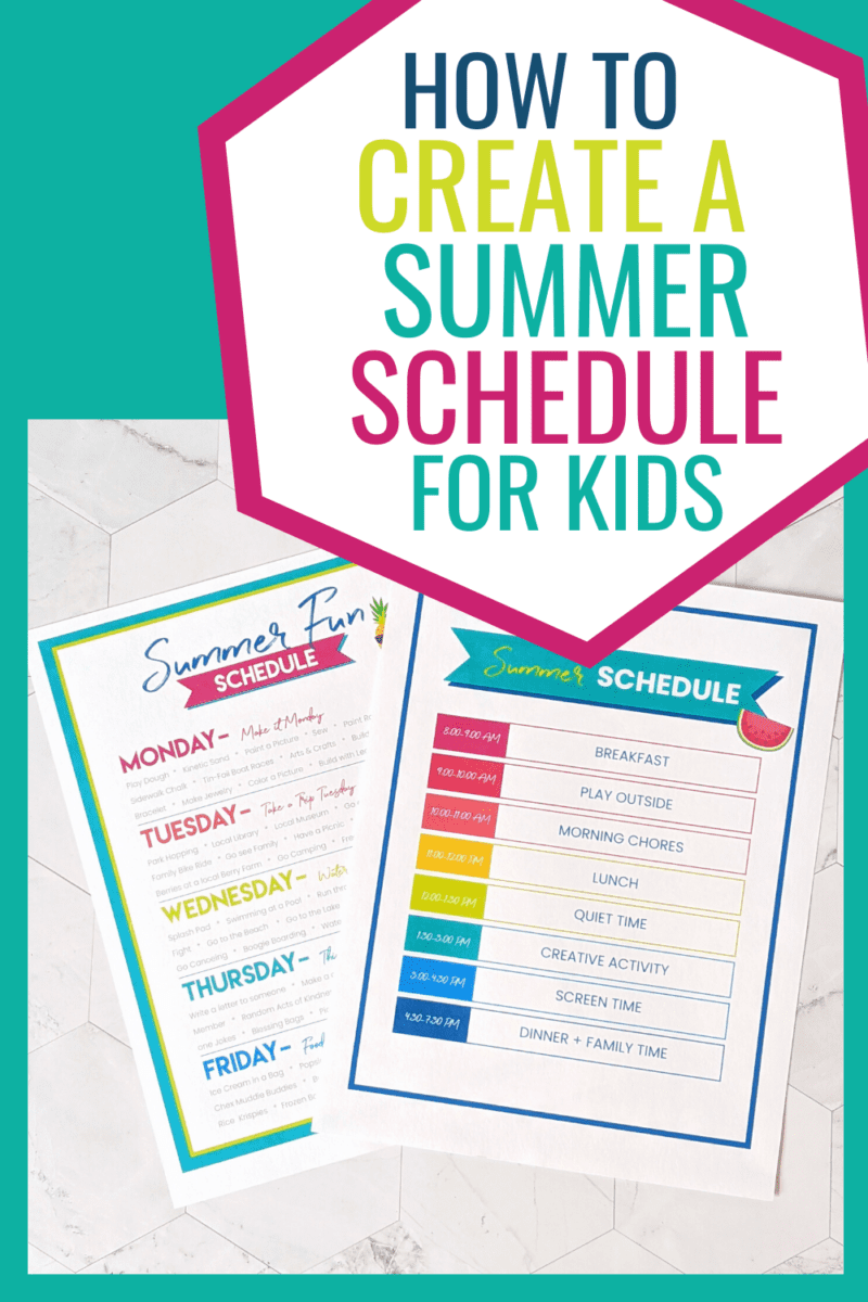 How to Create a Summer Schedule for Kids - Practical Perfection