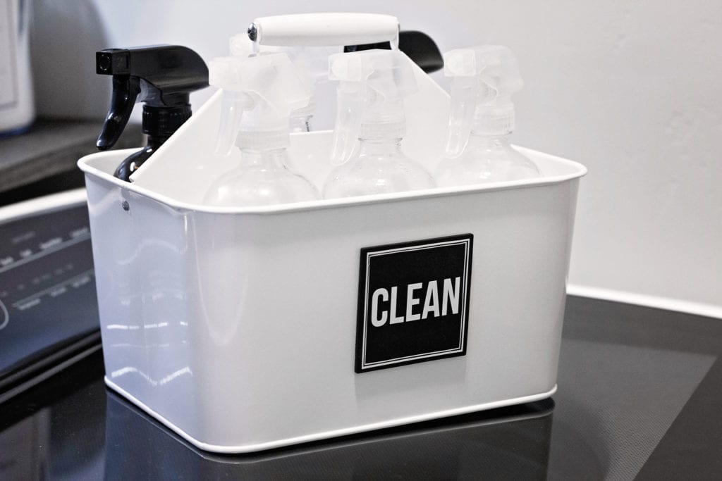 create a cleaning caddy for easier deep cleaning