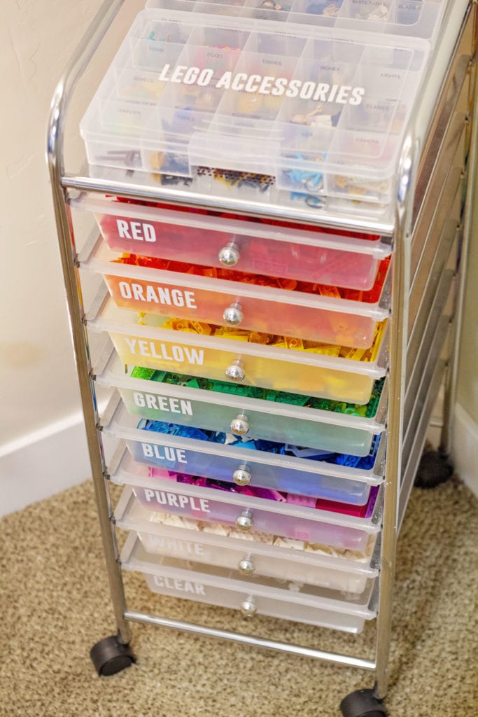 Create A Color-Coded Lego Storage Cart