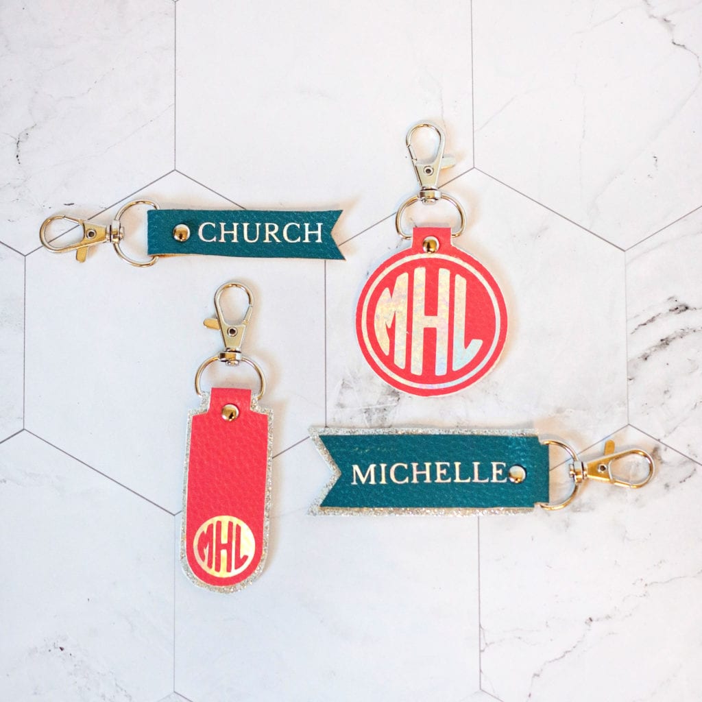 Oversized Leather Tassel Monogrammed Keychain