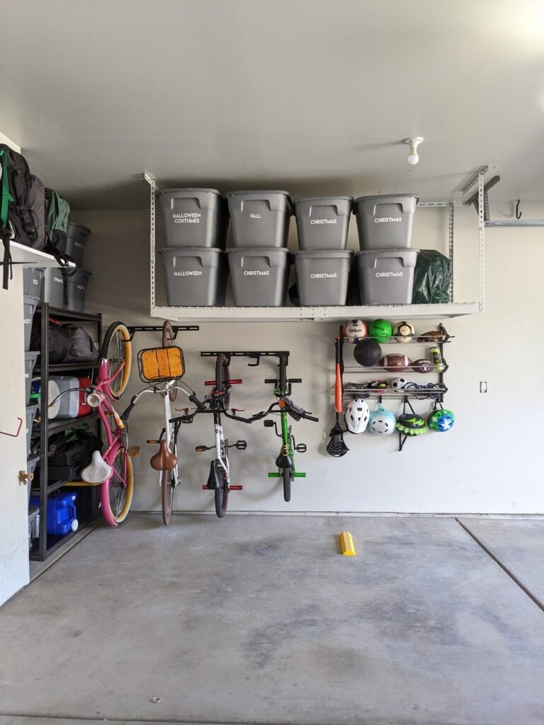 Create a Sliding Overhead Storage System - Garage Gym Organization