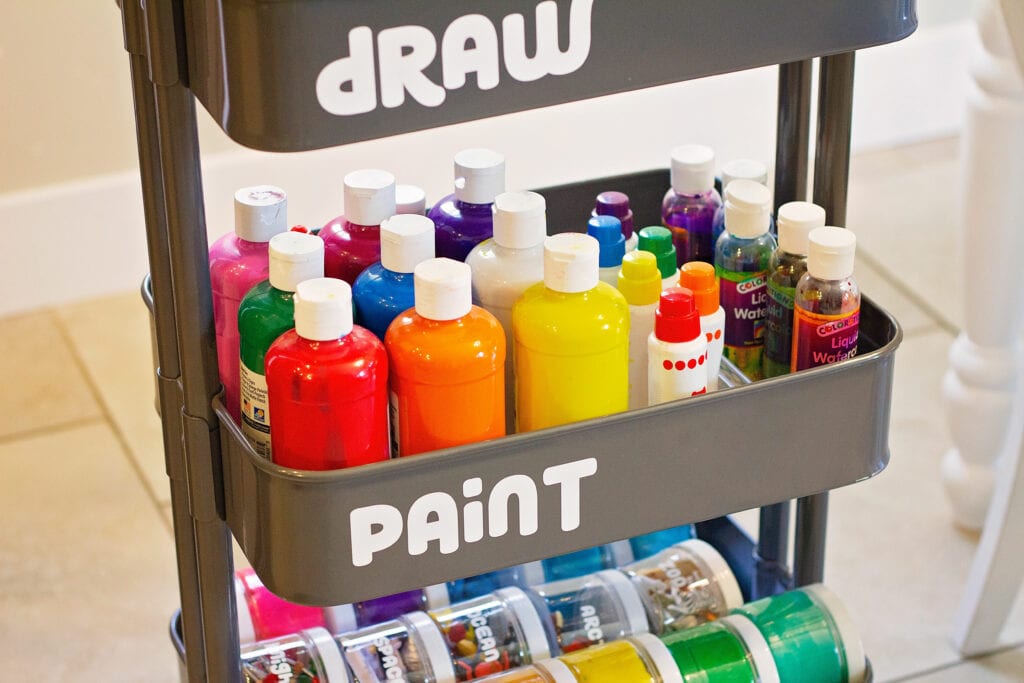 How to Organize a Kids Art Cart - Practical Perfection