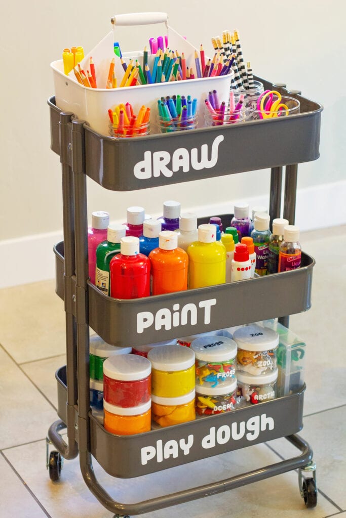 How to Set up an Art Cart for Kids