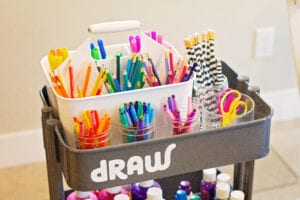 How to Organize a Kids Art Cart