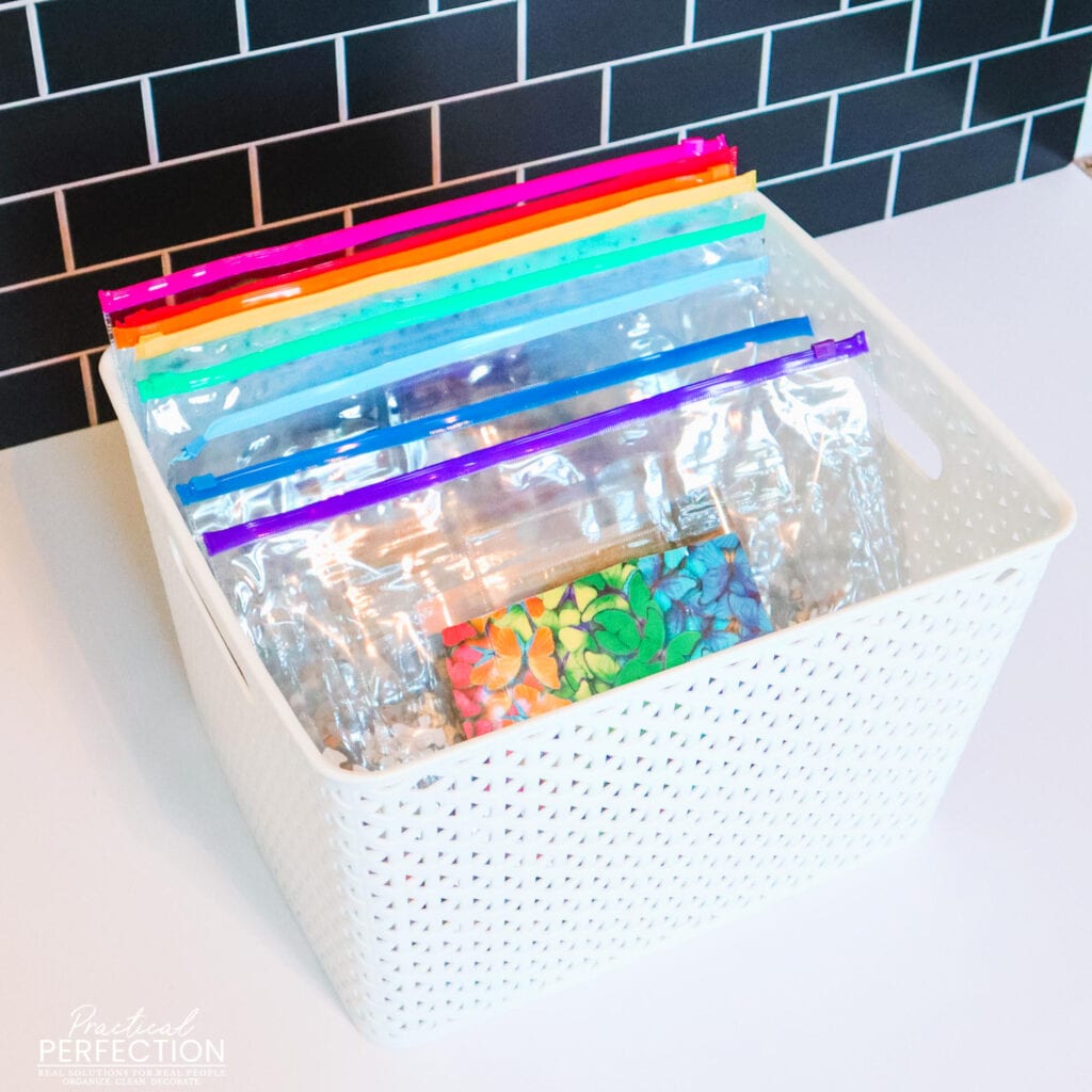 How to Organize Puzzles: Dollar Tree Bins and Plastic Sandwich Bags