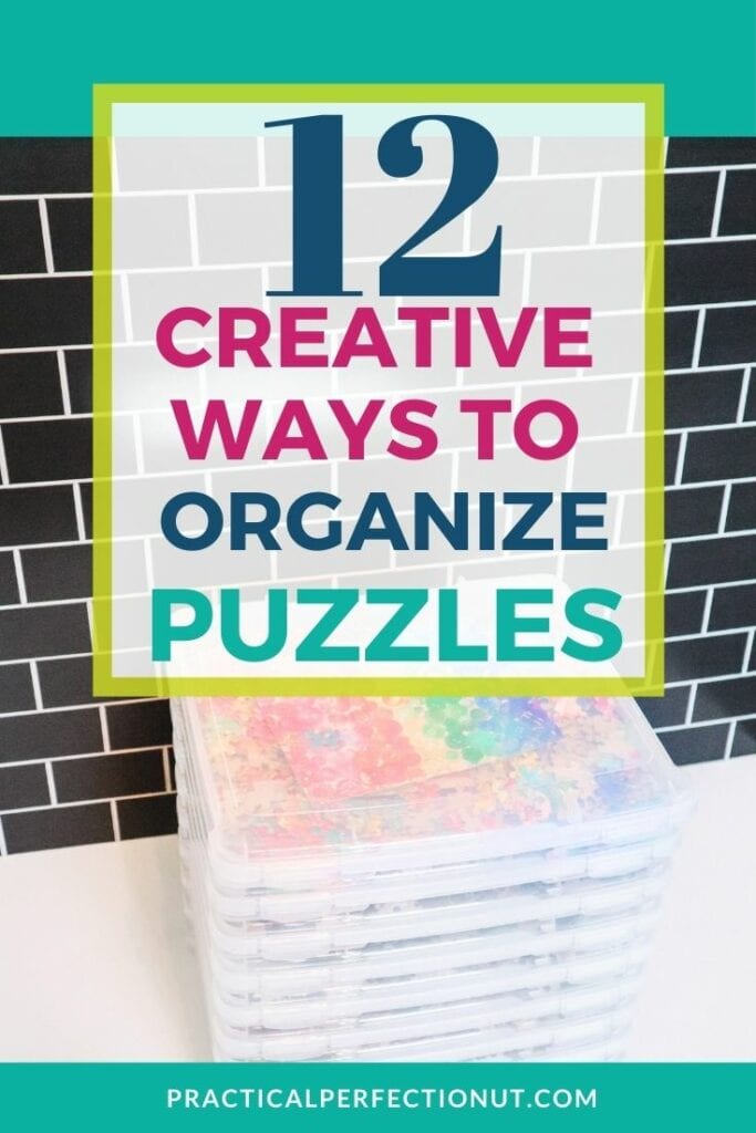 Use Bakeware Organizers to Store Kids' Puzzles
