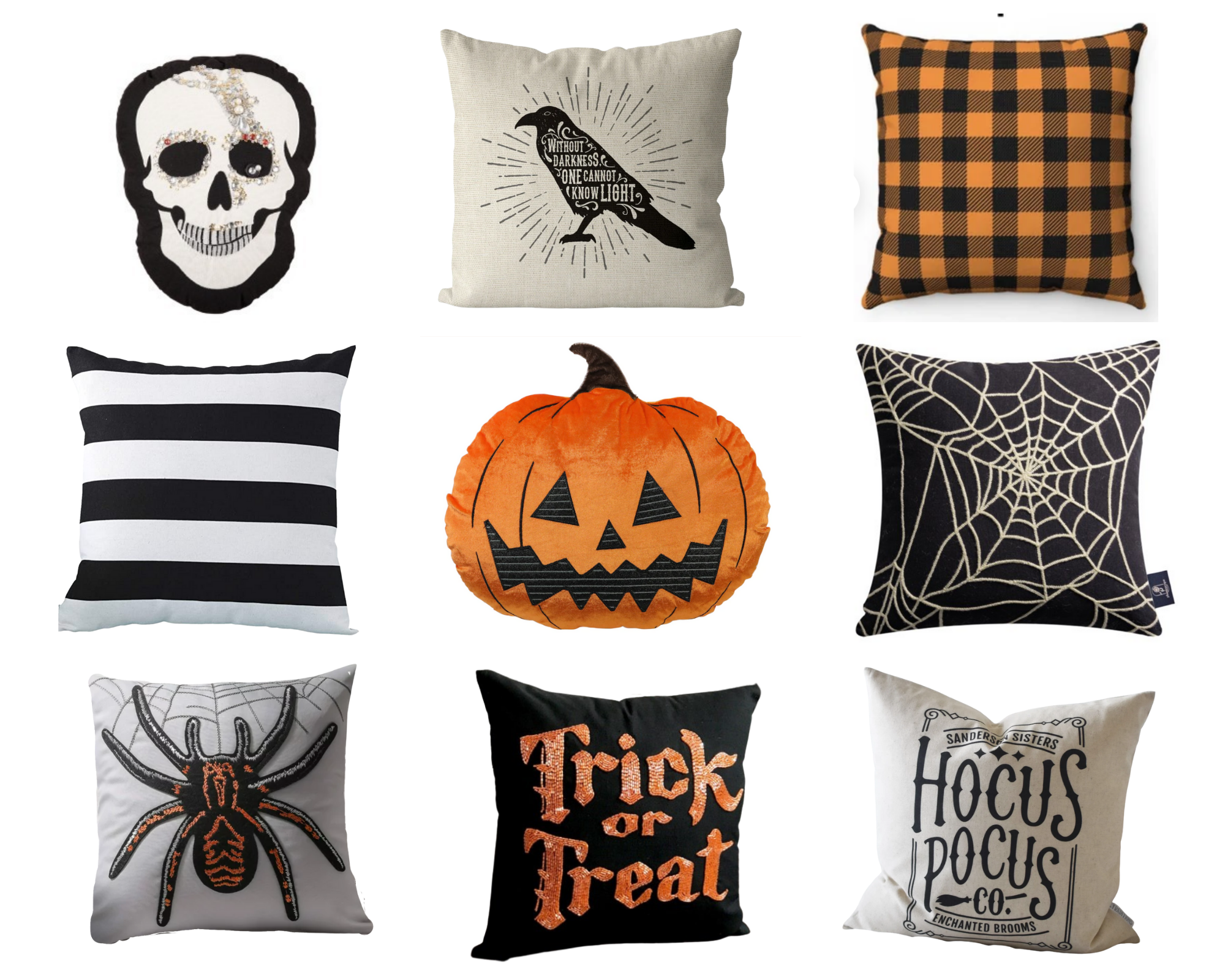 Multicolor Joyleopard Designs Halloween Halloween Scary Pumpkins 18x18 Colorful Throw Pillow