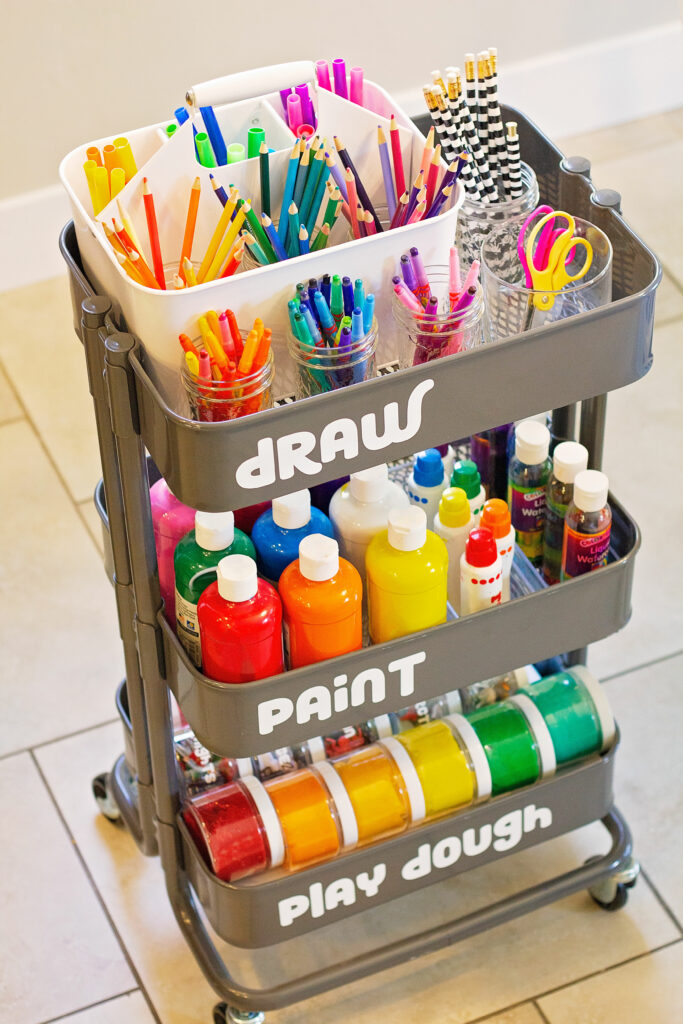 Simple Kids Art Supply Storage Solution - Create an Art Cart