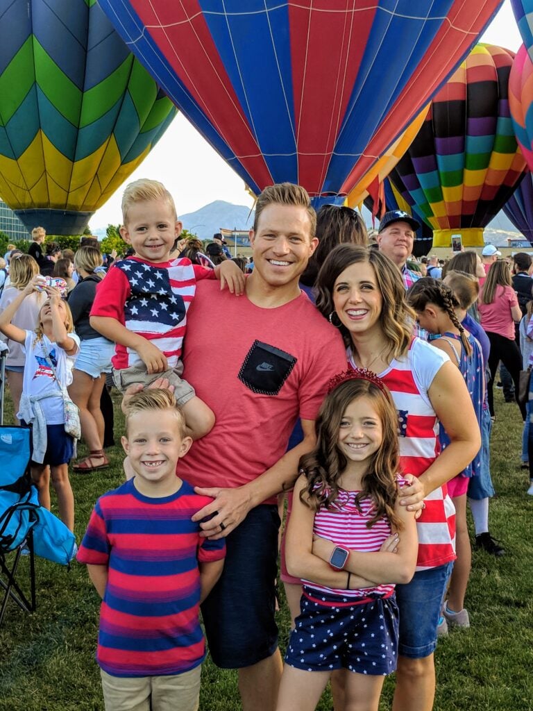 family activity at a hot air balloon festival