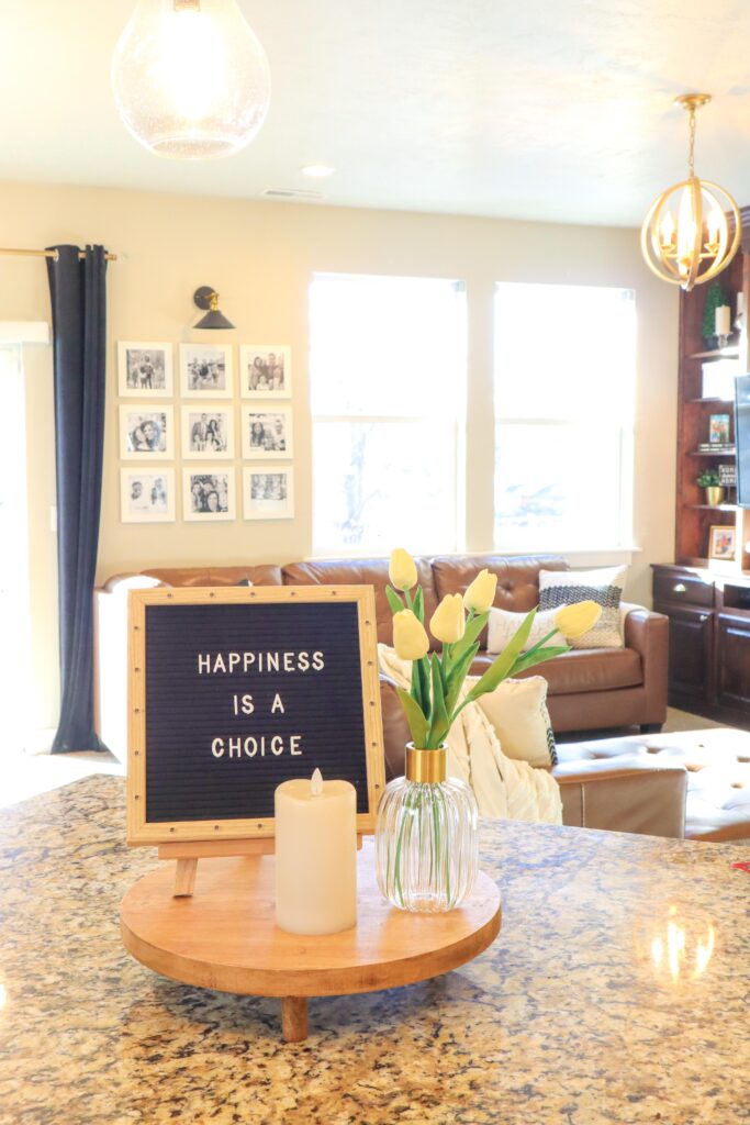 A Simple Kitchen Island Centerpiece That Screams Spring