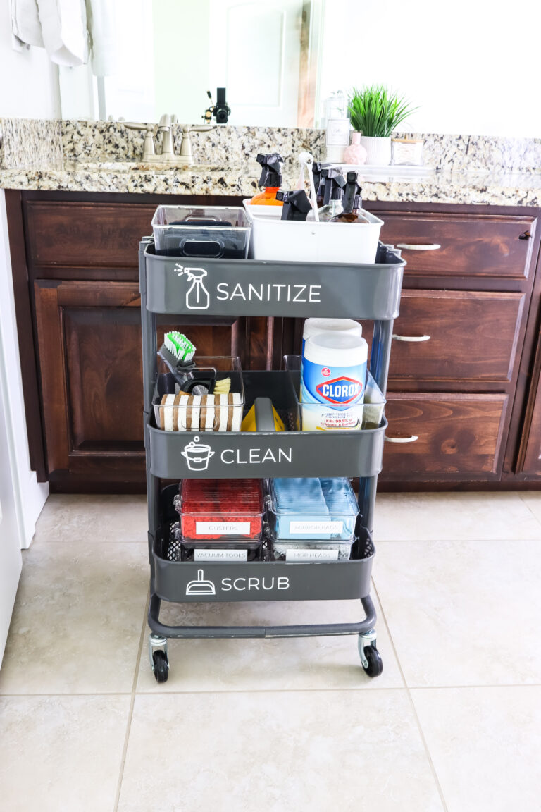 cleaning cart and cleaning caddy for deep cleaning your house