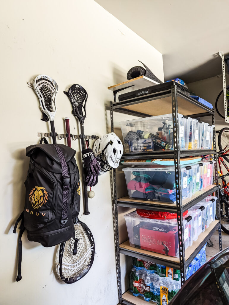 Wall shelving for sports shops