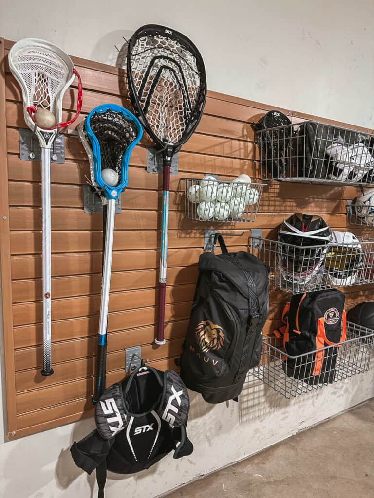 store sports equipment on a slat wall from StoreWall