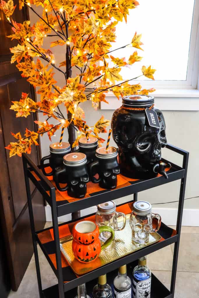 halloween bar cart