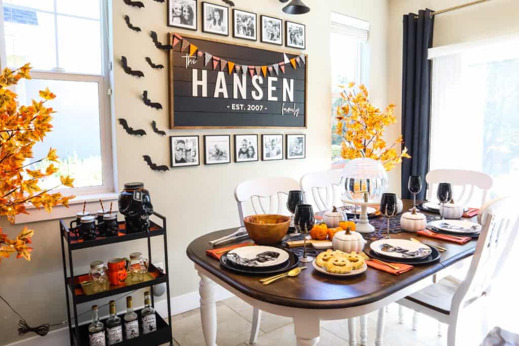 pumpkin halloween party tablescape