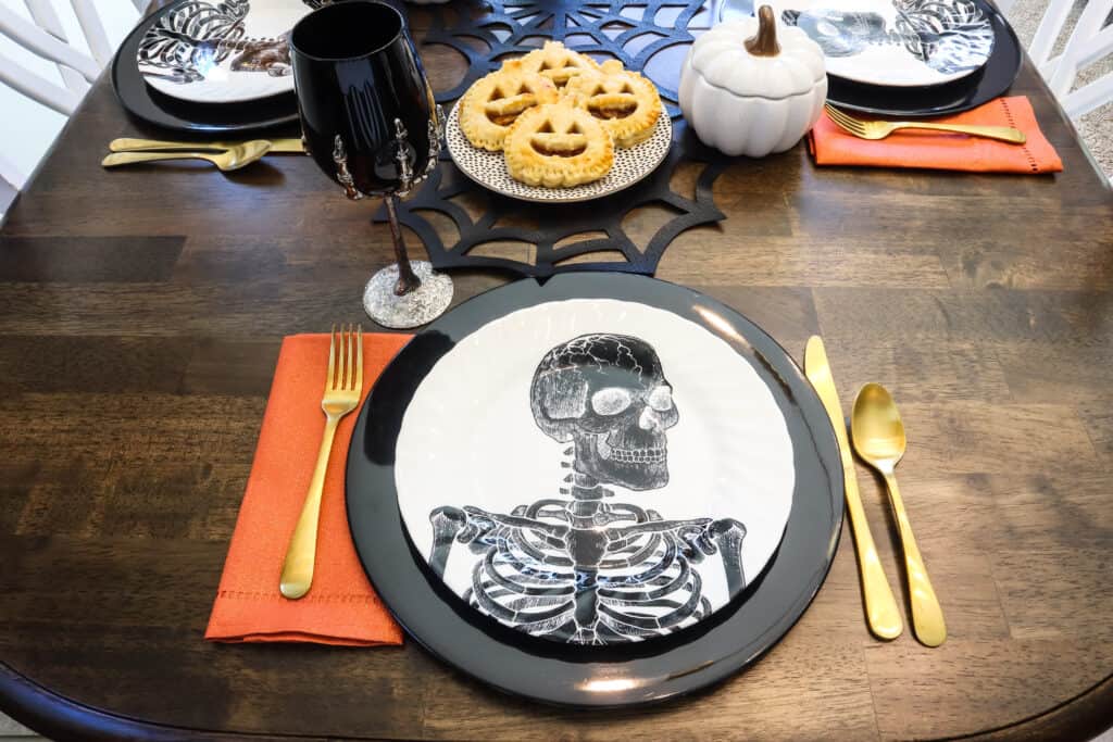 skeleton place setting