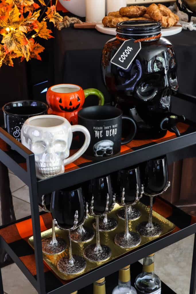 halloween bar cart close up