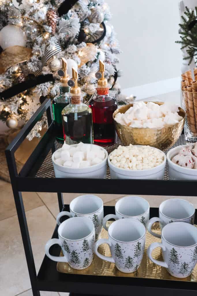 hot cocoa cart for holiday guests