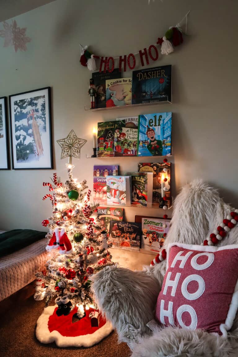 kids christmas books with a Christmas tree