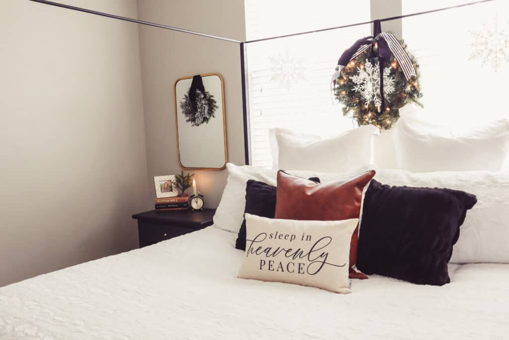 subtle master christmas bedroom decor