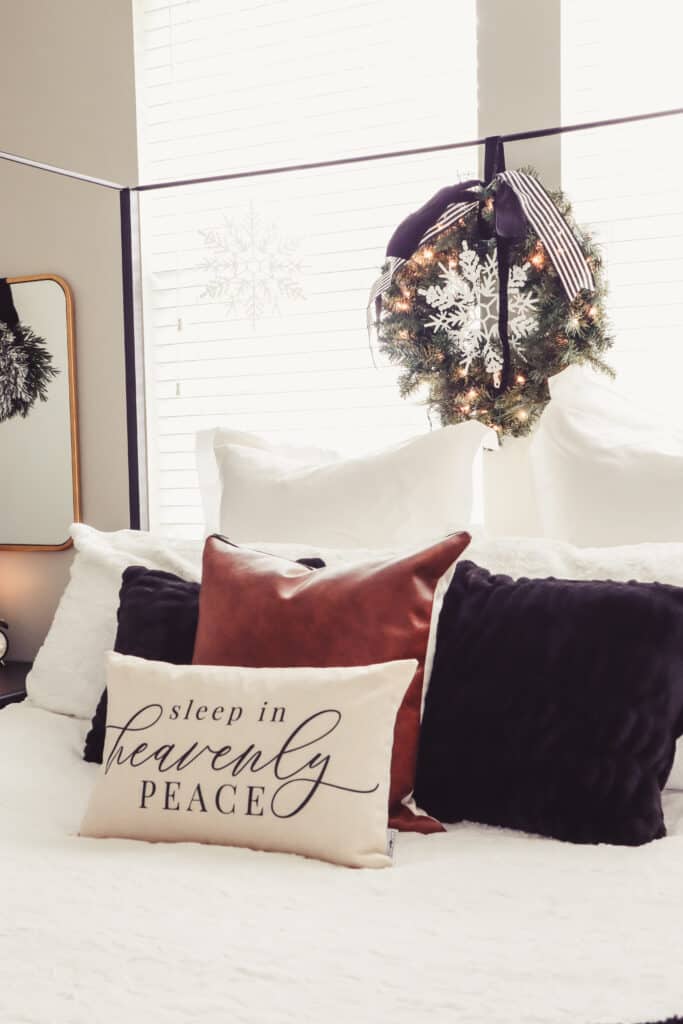 Christmas pillows for the master bedroom