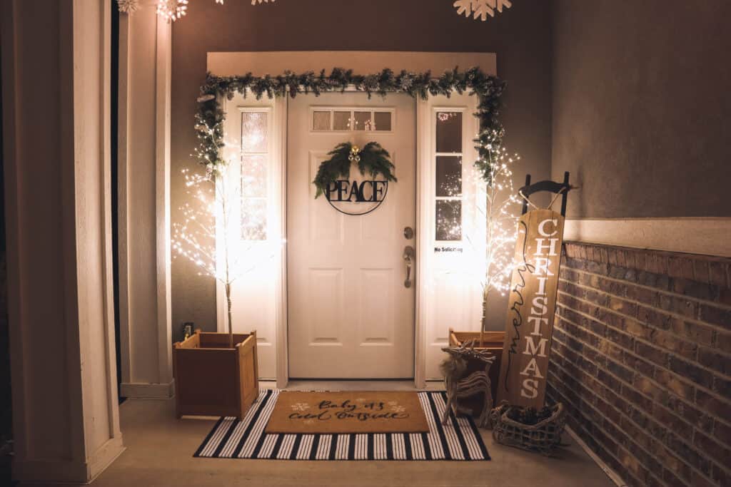 winter front porch decor