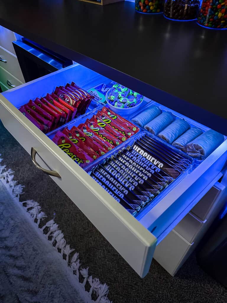 organized candy drawer