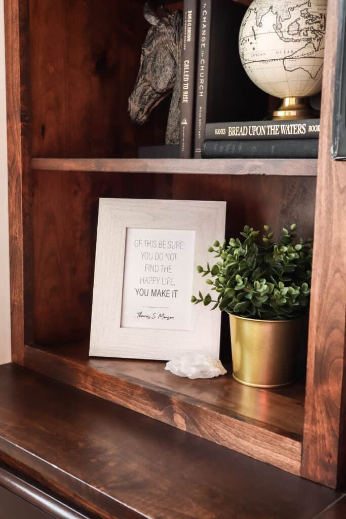 favorite quote in a frame as part of home decor