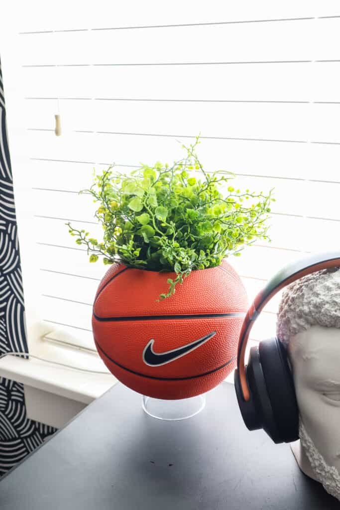 diy basketball planter sports bedroom decoration