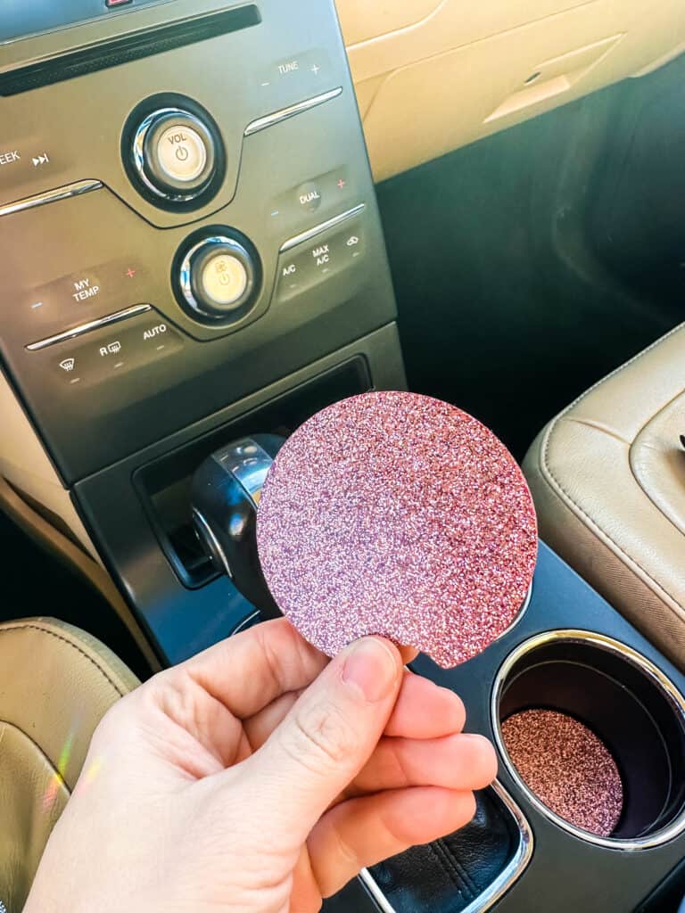 glitter car coasters for women's car accessories