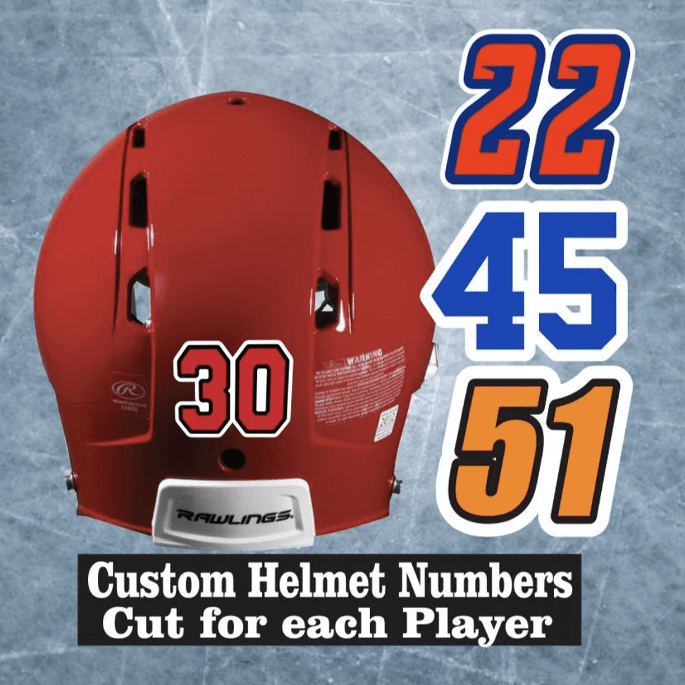 custom athlete helmet numbers