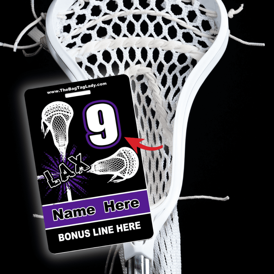 customizable lacrosse bag tag for a gift for a lacrosse player