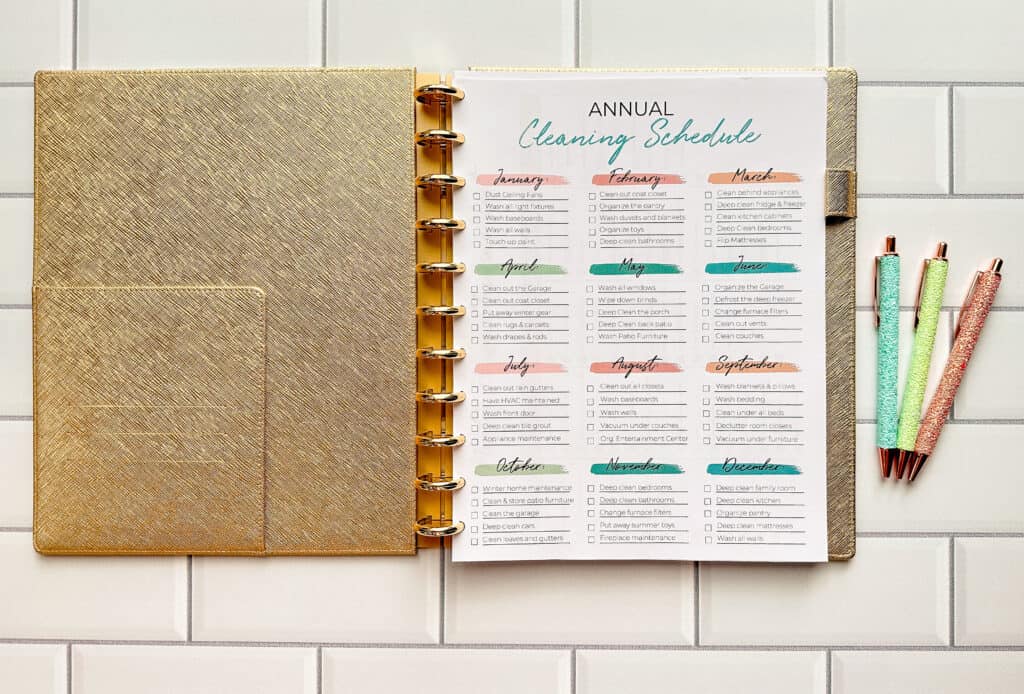 annual cleaning checklist printable