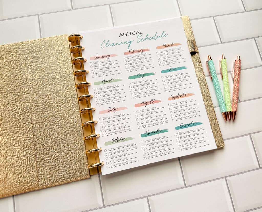 annual monthly house cleaning checklist printable
