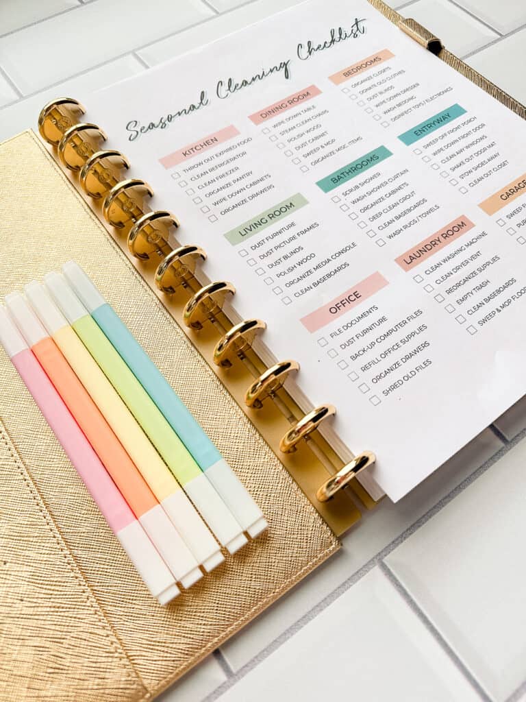 seasonal monthly cleaning checklist printable