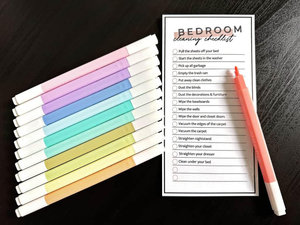 bedroom cleaning checklist